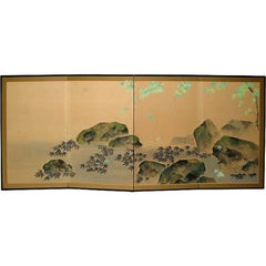 Antique Japanese Maple Leaf Screen