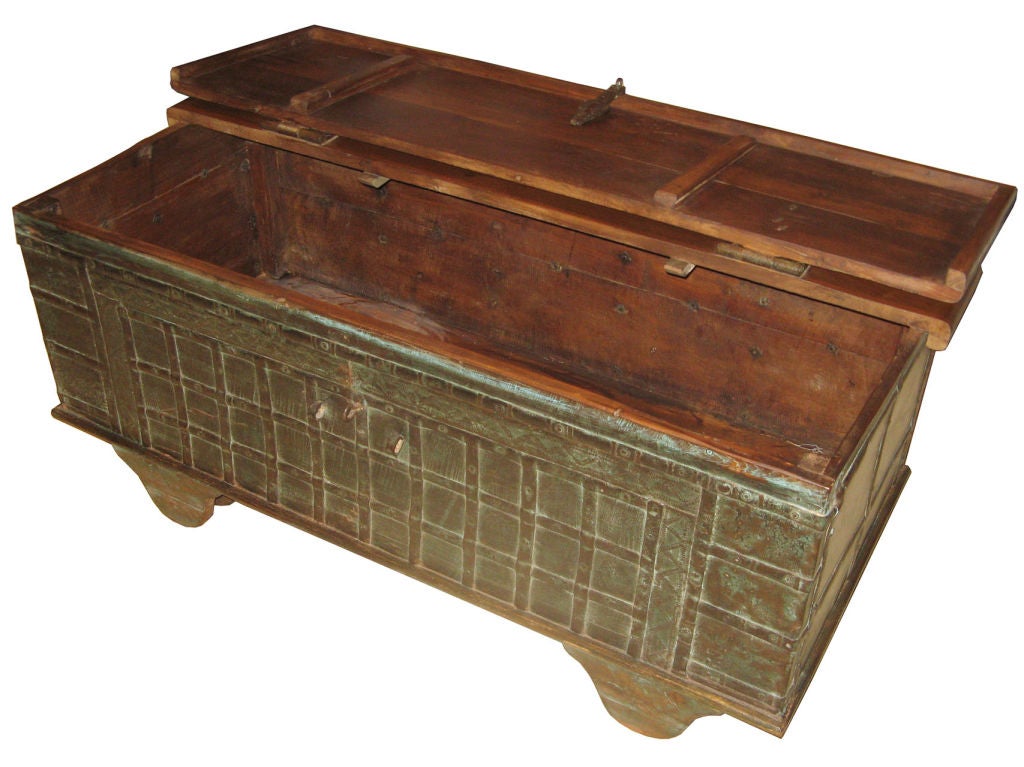 Indian Green Dowry Chest