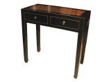 2 Drawer Black Console Table