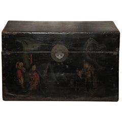 Antique Chinese Black Document Box