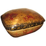 Handpainted Papermache Sewing Basket