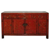 Elegant Red Lacquer Buffet