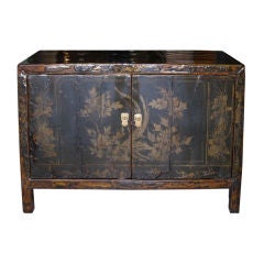 Black Buffet with Flowers