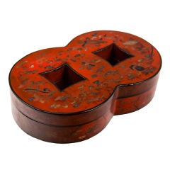 Antique Cinnabar Coin Box