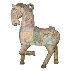 Hand Carved Wood Horse