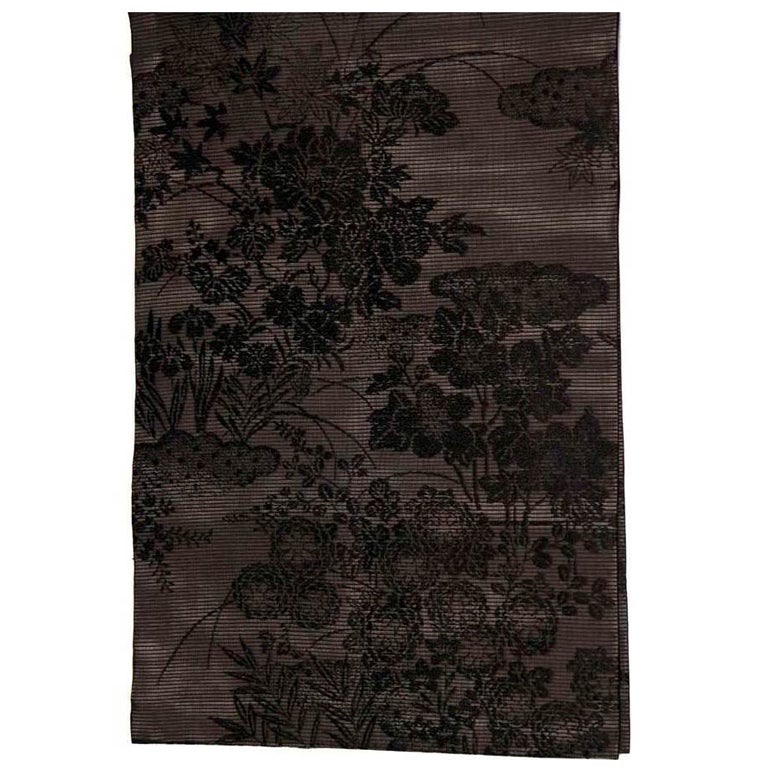 Japanese Black Silk Obi