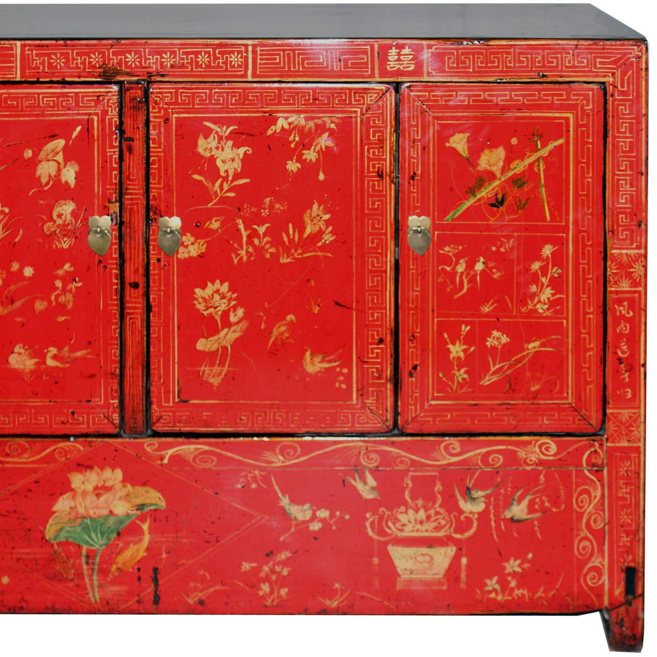 Late 19th Century Double Happiness Red Wedding Buffet