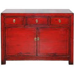 Red Buffet w/3 Drawers