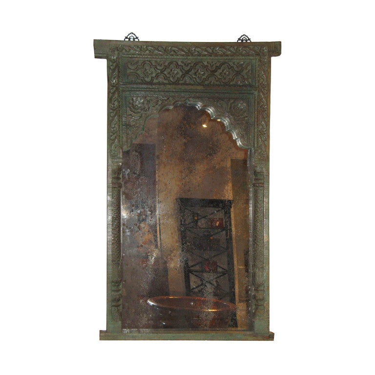 Hand Carved Teak Mirror Frame at 1stDibs