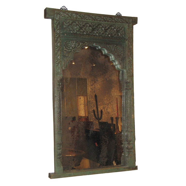 Hand Carved Teak Mirror Frame at 1stDibs
