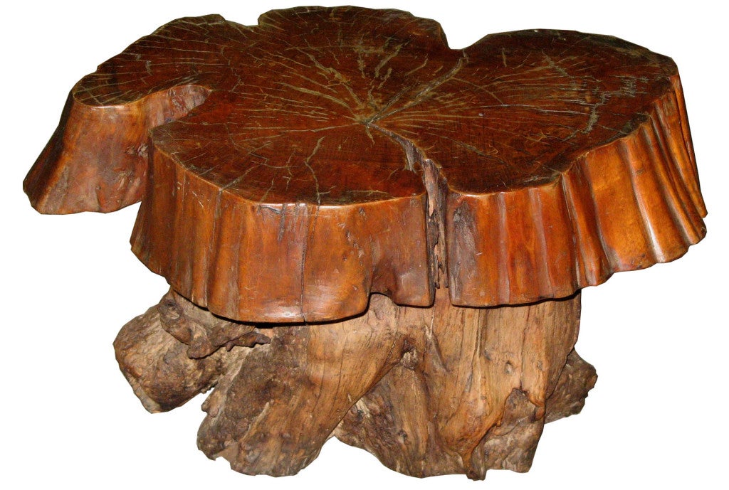 Vintage 1920s Korean table made from elm root. Used by villagers for serving tea. Can be used as a low coffee table or an interesting stand for a piece of art.