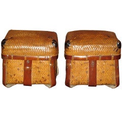 Pair of Japanese Bamboo Baskets Antique Pair of Japanese Bamboo Baskets