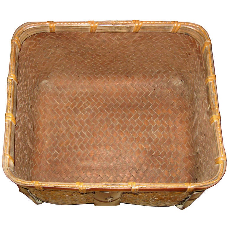 Pair of Japanese Bamboo Baskets at 1stDibs