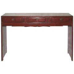 3 Drawer Red Console