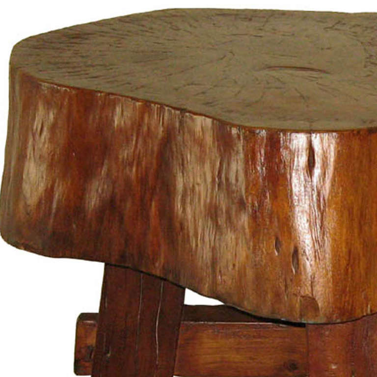 Chinese Wood Trunk Side Table
