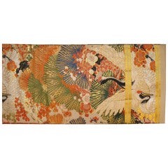 Antique Japanese Crane Obi