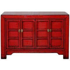 Red Paneled Door Buffet