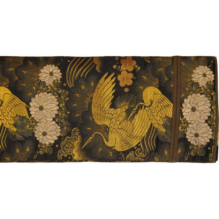 Antique Japanese Crane Obi In Good Condition In San Francisco, CA