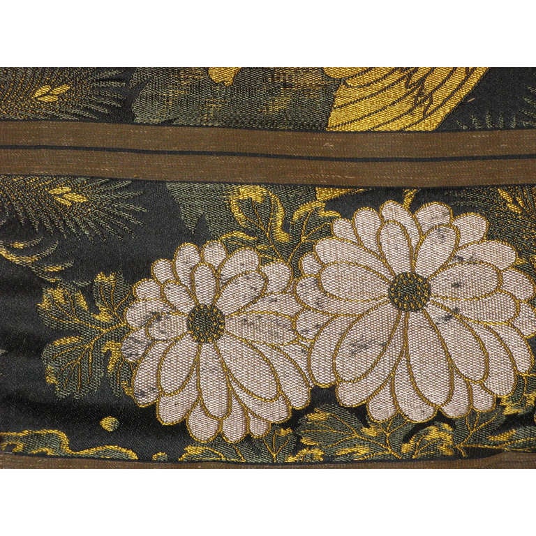 Silk Antique Japanese Crane Obi