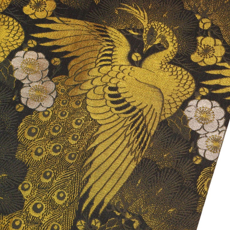 Antique Japanese Peacock Obi In Good Condition In San Francisco, CA