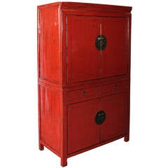 Antique Red Ningbo Cabinet