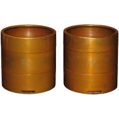 Pair of Japanese Bronze Hibachi