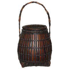 Antique Japanese Ikebana Basket