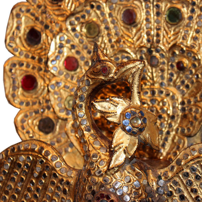 19th Century Burmese Gold Peacock