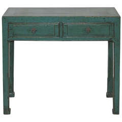 Two-Drawer Blue Console