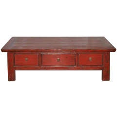 Antique 6 Drawer Red Coffee Table