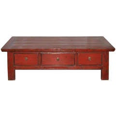 6 Drawer Red Coffee Table