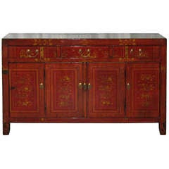 Antique Red Gansu Wedding Buffet