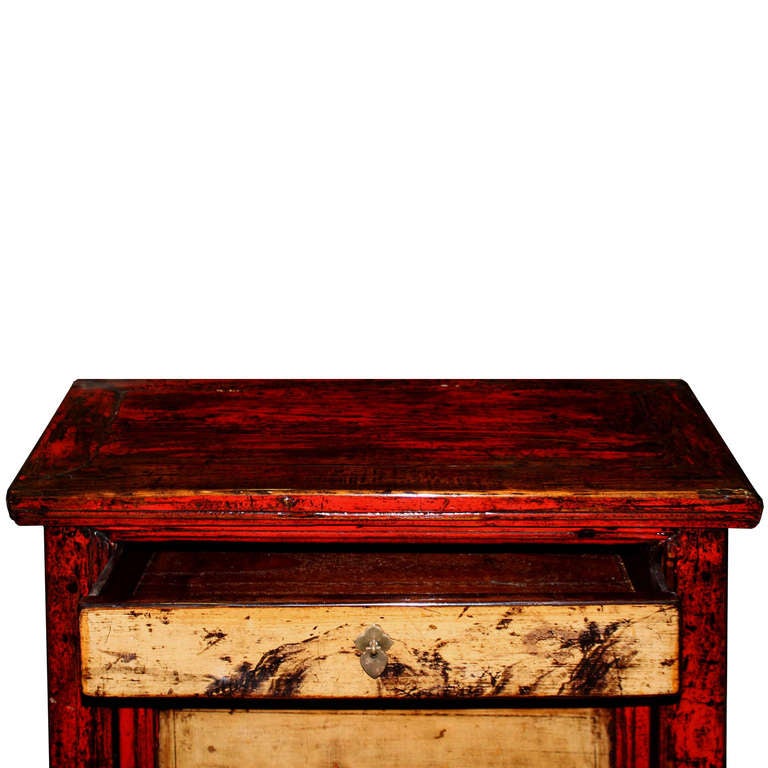 19th Century Red Painted Side Chest