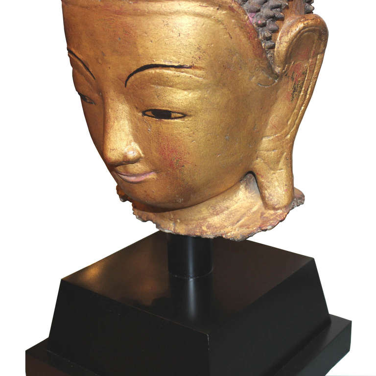 Gold Buddha Head In Good Condition In San Francisco, CA