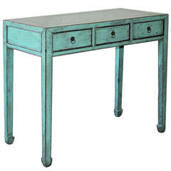 Aqua 3-Drawer Console Table