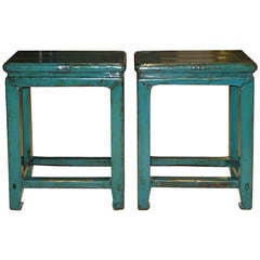 Pair of Blue Ming Tables