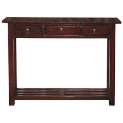 3 Drawer Red Console Table