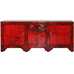 Two-Drawer Red Buffet, Shanxi, China, circa 1890s
