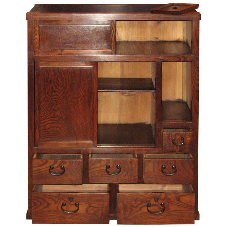 Japanese Keyaki Tea Chest at 1stDibs japanese tea chest