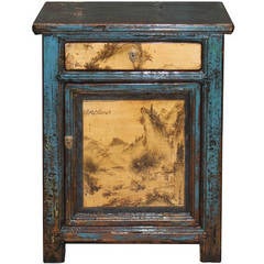 Blue Painted Side Chest