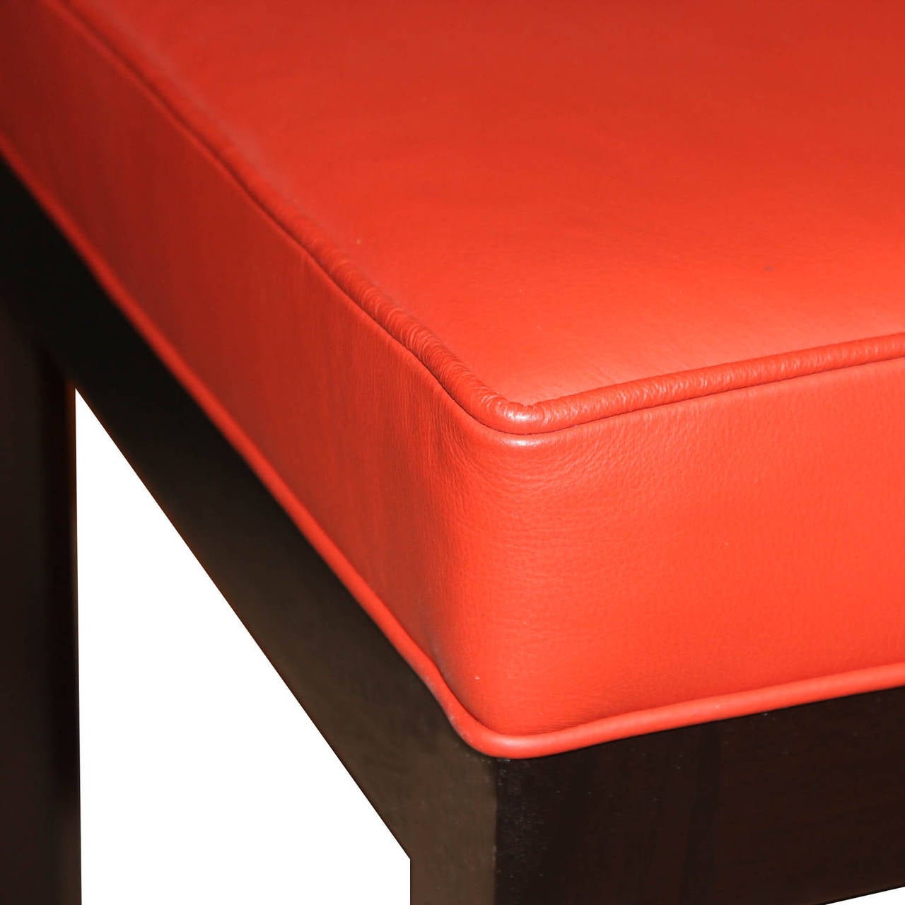 American Red Leather Bench