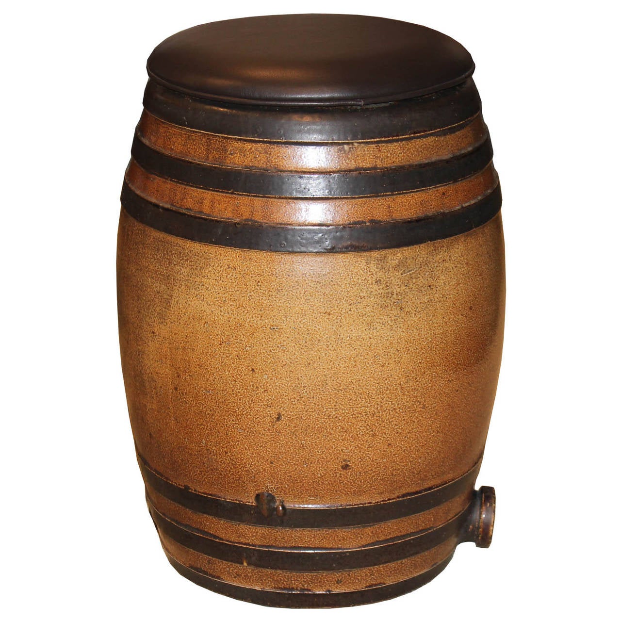 Glazed Barrel Stool