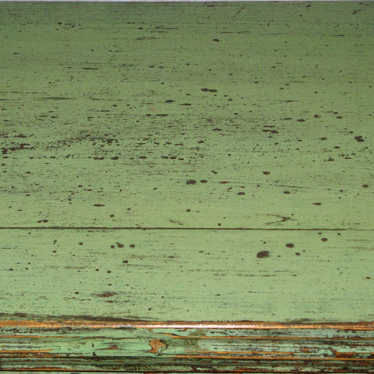 19th Century 5 Drawer Green Console Table