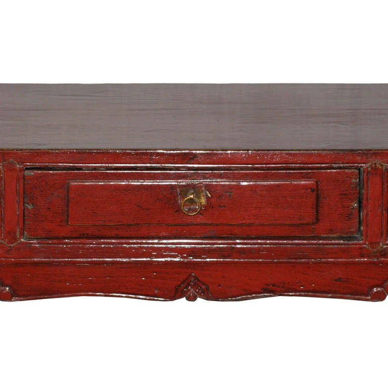 3 Drawer Red Console In Good Condition In San Francisco, CA