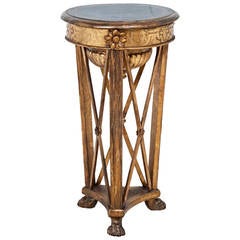 Antique Italian Neoclassical Giltwood Urn Stand and Pedestal, circa 1860