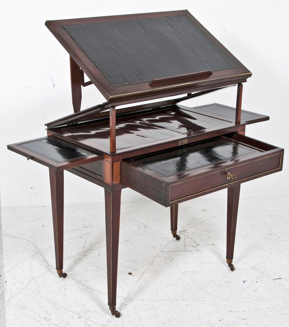 Neoclassical Baltic Inlaid Brass-Mounted Architect's Desk