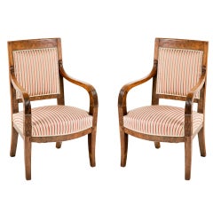Italian Empire Walnut Chairs, circa 1820 11