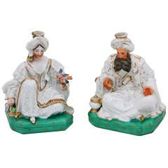 French Pair of Porcelain Jacob Petit Turkish Bottles