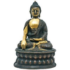 Tibetan Gilt Bronze and Copper Buddha