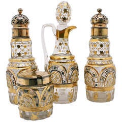 Russian Cut and Gilt Crystal with Gilt Silver Mounts